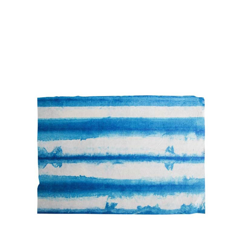 Tovaglietta in carta fatta a mano bianca/blue 31.5 x 47 cm