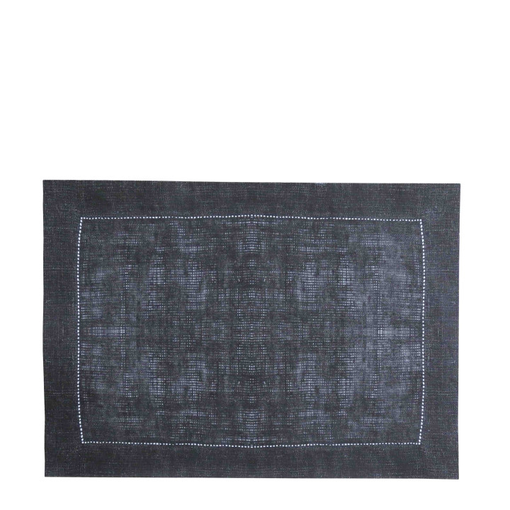 Set de table en fibre de cellulose noir avec blanc tirets 31.5 x 47 cm