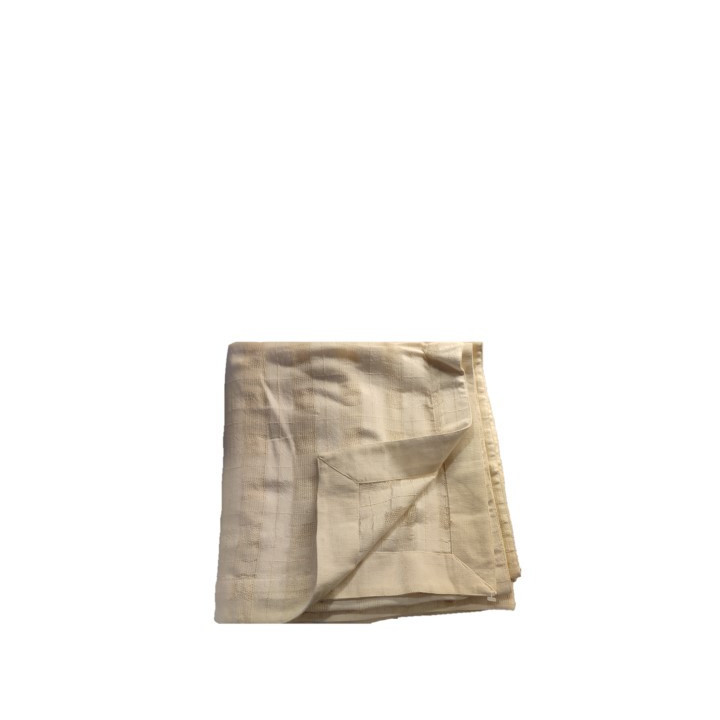 Tovaglia 100% cotone intreccio a quadri crema 240 x 160 cm