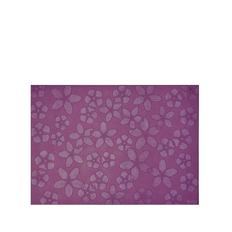 Plastic placemat with drilled flowers