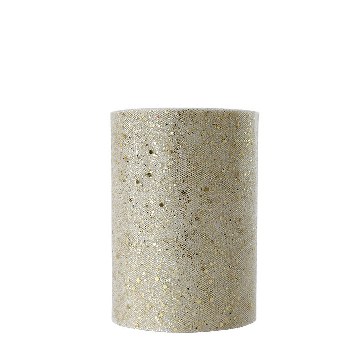Bobina tulle luccicante colore oro 50m x 14 cm