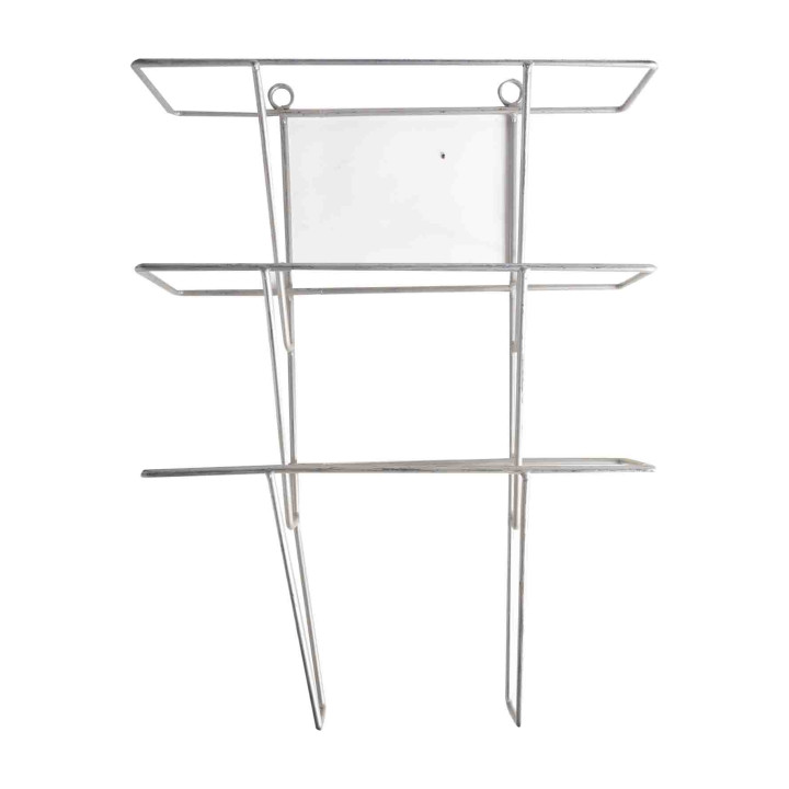 Porte-revues vintage en fer argente 32cm