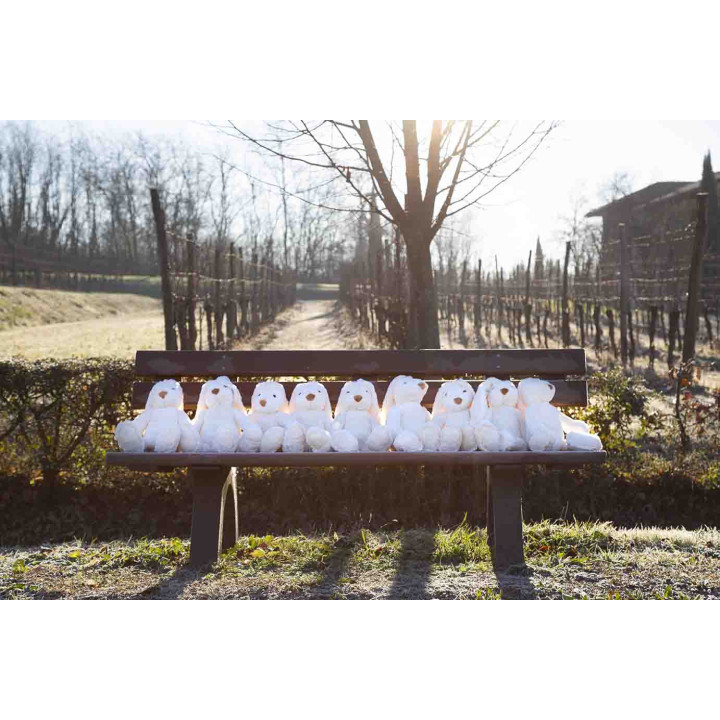 Lapin blanc longues oreilles h50 cm