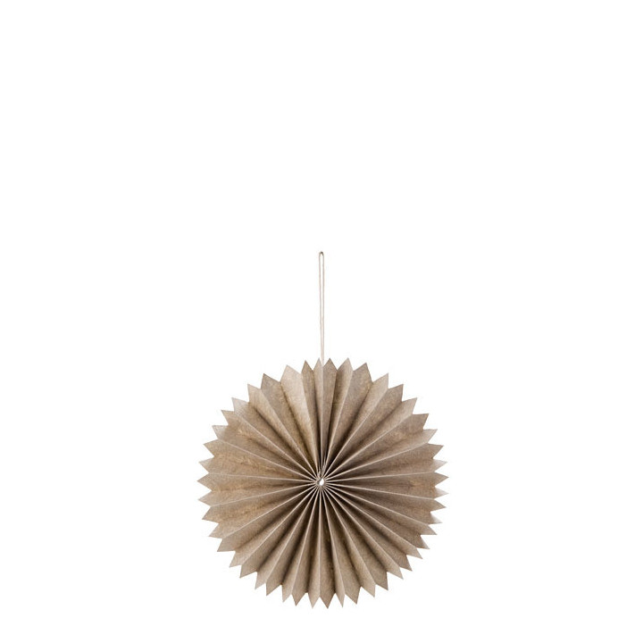 Decor plisse en papier couleur lin d18 cm