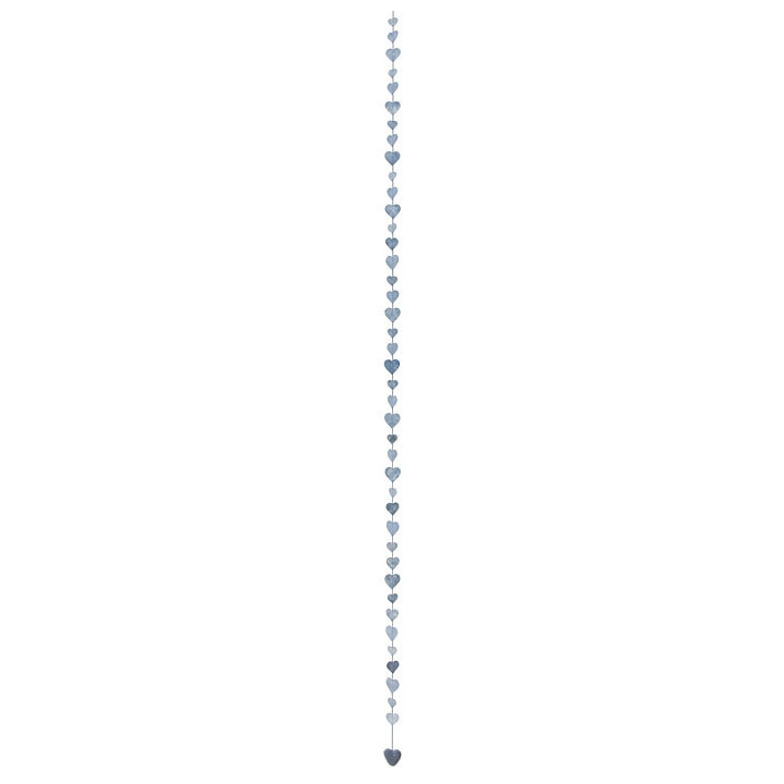 Filo di cuori small in carta colore azzurro 160 cm