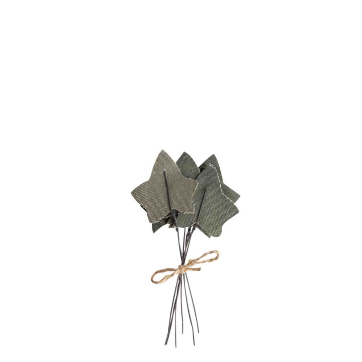 Feuille de lierre en cotton vert recycle fait a la main h18cm