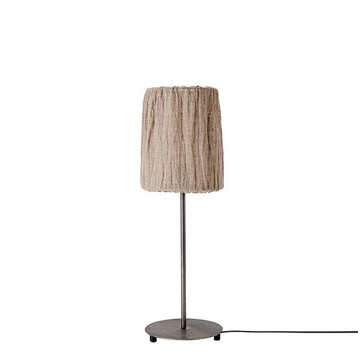 Lampada da tavolo lino e ferro grigio h70 cm