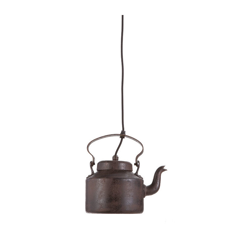 Lampe bouilloire en metal fonce 18 x 26 h26 cm