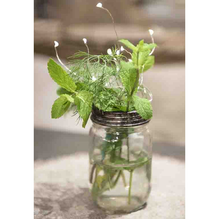 Ramo di 10 luci per bouquet con batteria (acqua) h40 cm