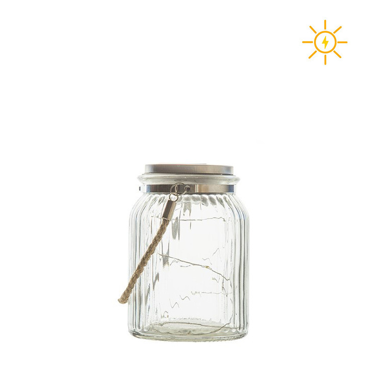 Pot lumineux a energie solaire pour l'exterieur d11 h15.6 cm