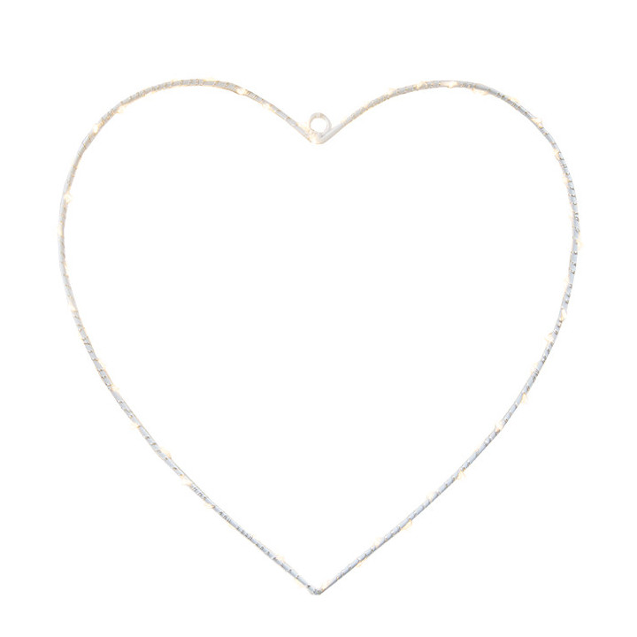 Heart with 50 led with battery suitable for outdoor use h30 cm