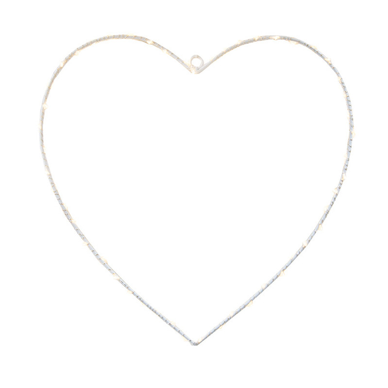 Heart of 50 leds with battery suitable for outdoor use h50 cm
