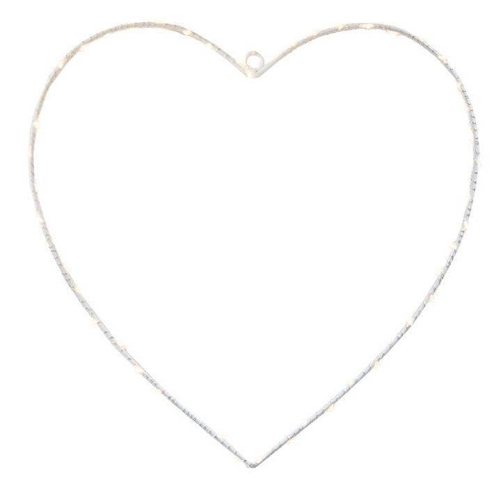 Heart of 50 leds with battery suitable for outdoor use h50 cm
