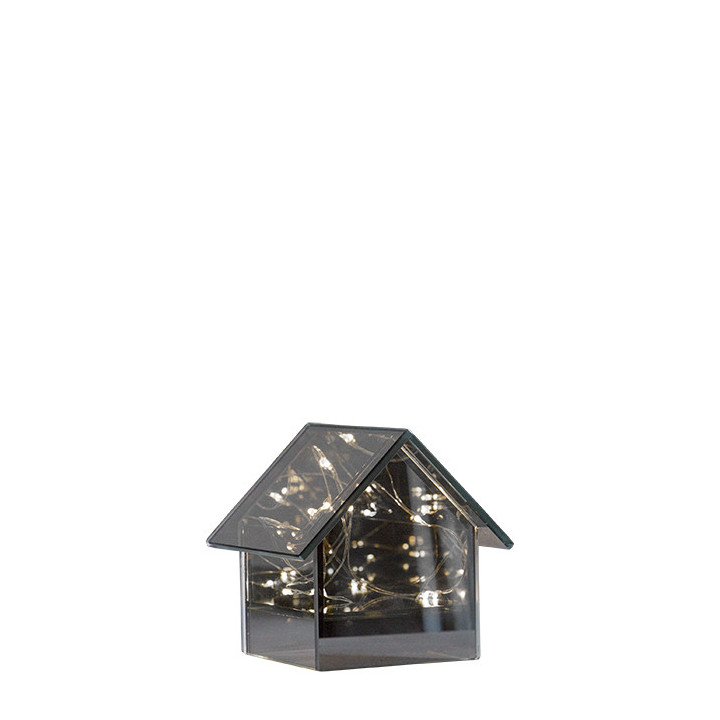 Mirror glass house with 8 lights 10 x 10 h10.5 cm