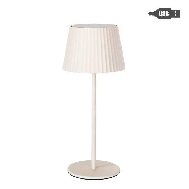 Pleated hat lamp with round base - usb