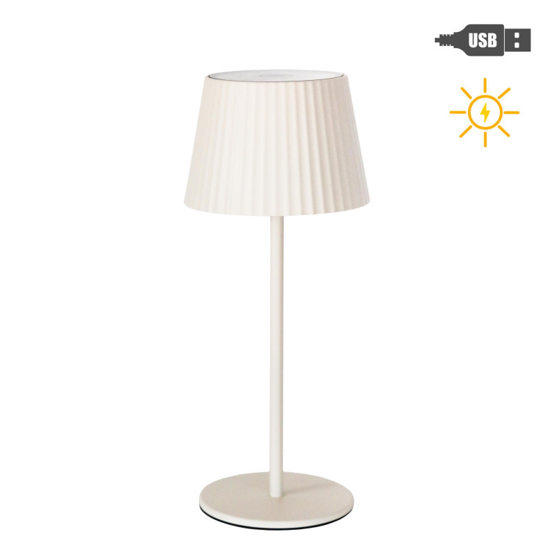 Pleated hat lamp with round base - solar