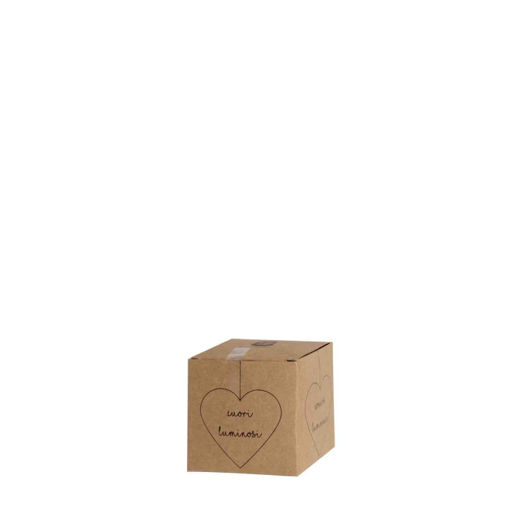 Cuore in vetro un led con batteria h5 cm