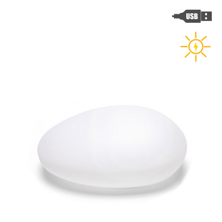 Stone shaped garden lamp usb/solar power h22 cm