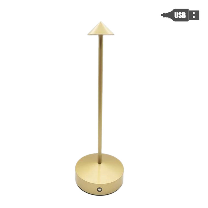 Arrow alluminium table lamp gold colour touch usb in/out h30 cm