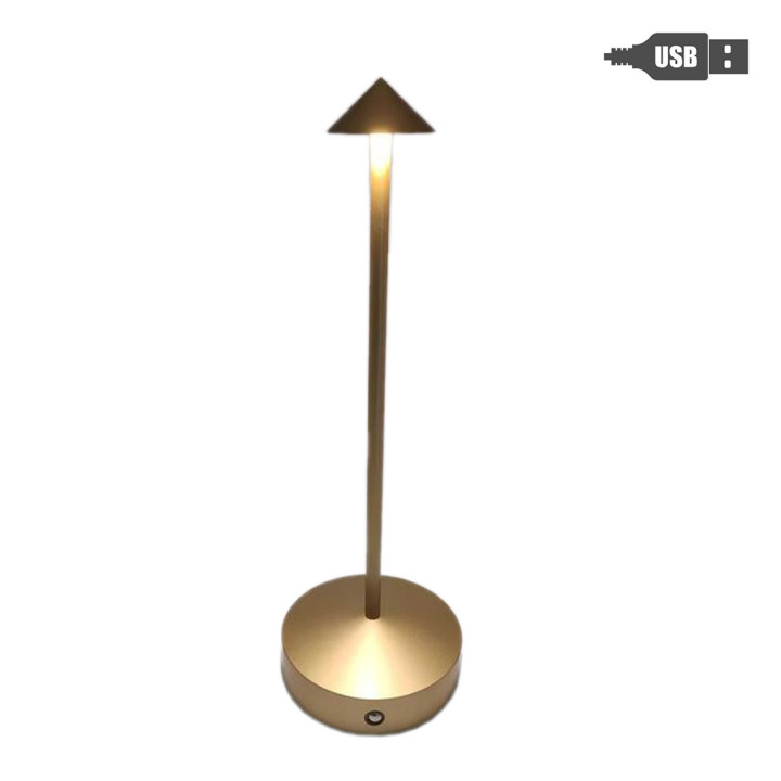 Lampada arrow all. da tavolo gold touch usb in/out h30 cm