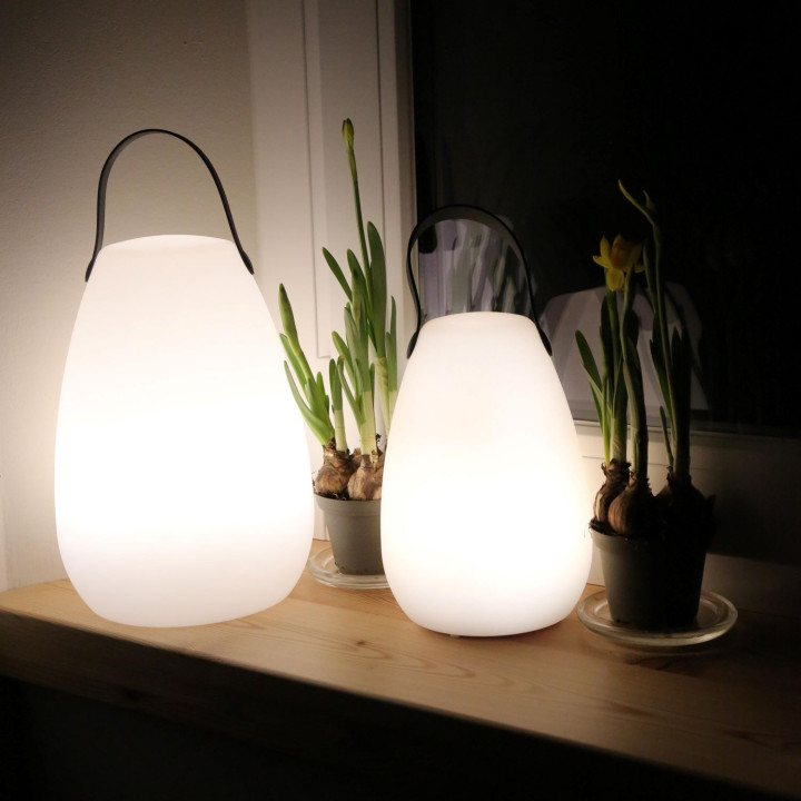 Lampada da giardino led manico nero ricarica usb d13 h20 cm