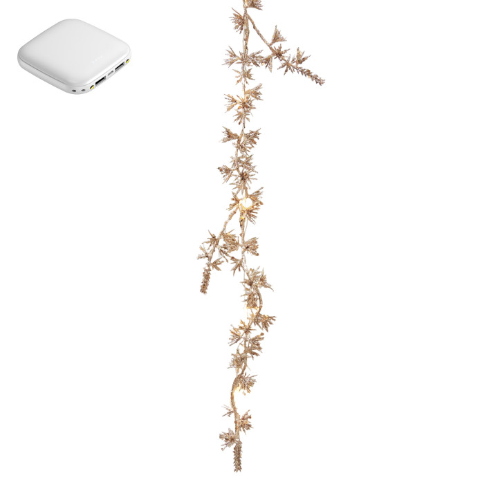Striscia dorata luminosa 20 led usb powerbank 180 cm