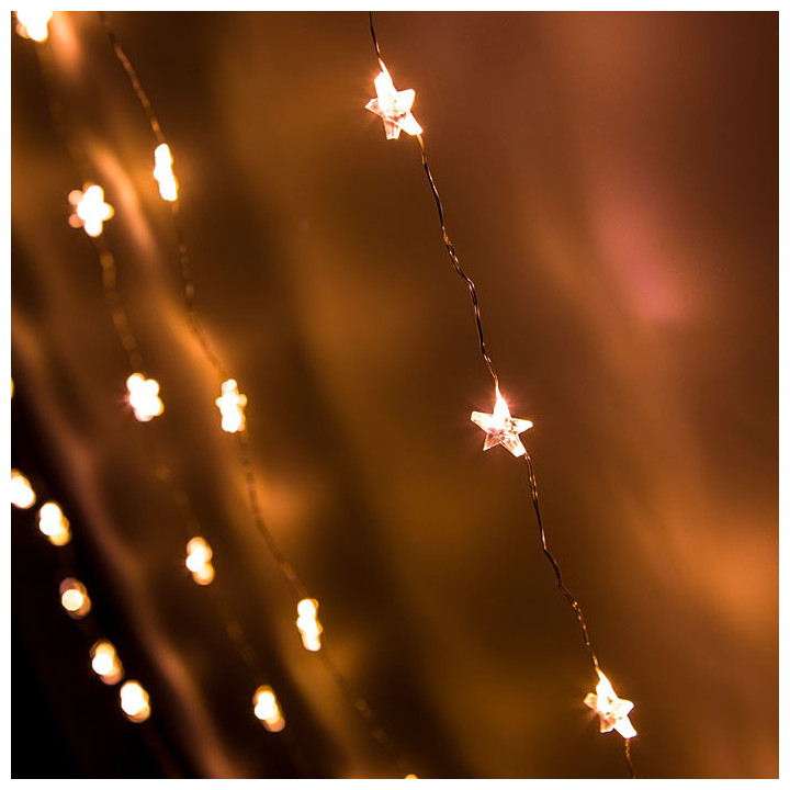 Led star curtain lights with plug 75 x 78 cm