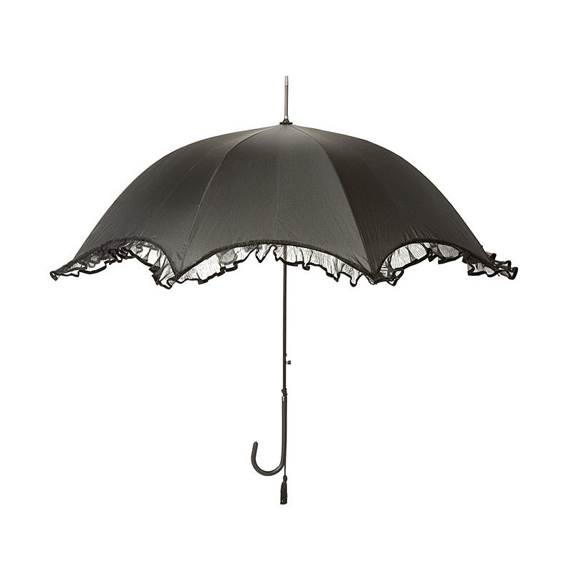 Ombrello con bordo volant colore nero d96 cm