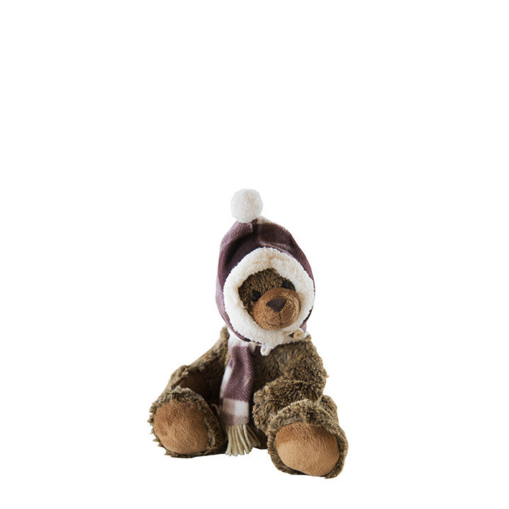 Orso con berretto e sciarpa h25 cm