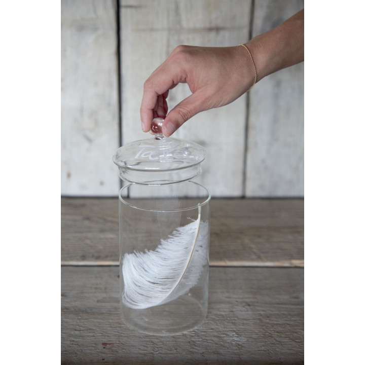White ostrich feather 1 8cm
