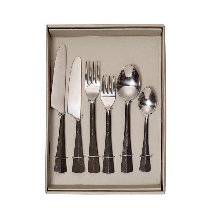 Set de 6 couverts manche bruni (1 personne)