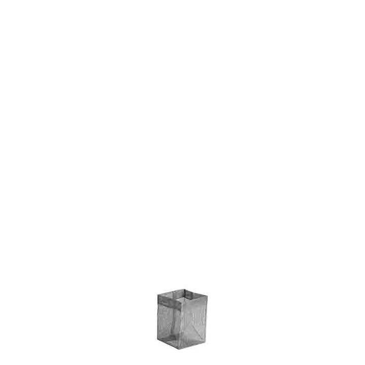 Small rigid bag in grey net 7x7 h9 cm