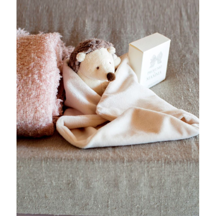 Riccio pelouche con coperta 33 x 33 cm