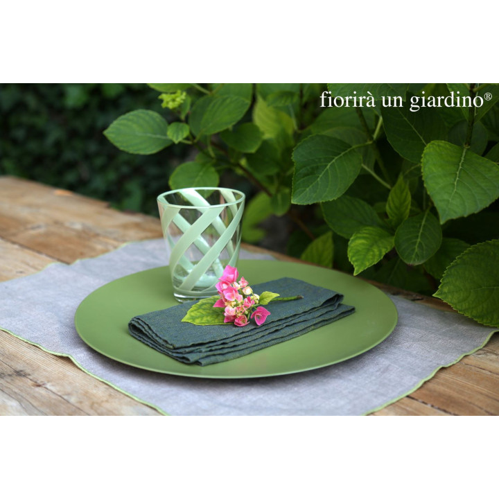 Sottopiatto in plastica liscio verde antigraffio d33 cm