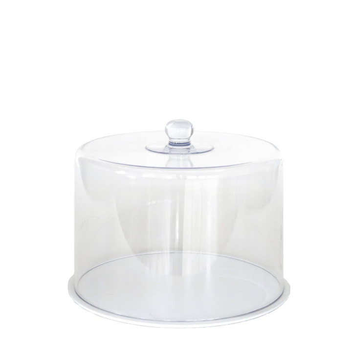 Flat plastic white underplate + policarbonate dome d33