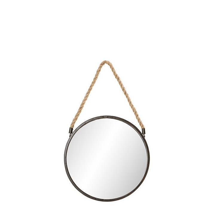 Miroir en fer et corde d38 cm