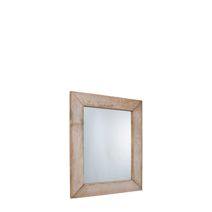 Miroir en bois brut couleur naturel 80 x 100 cm