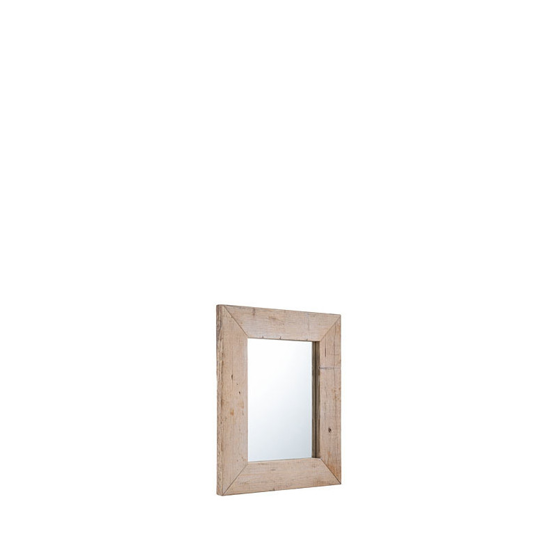 Miroir en bois brut couleur naturel 60 x 70 cm