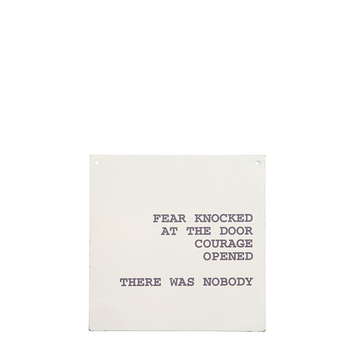 Tin-plated board "fear..." 20 x 20 cm