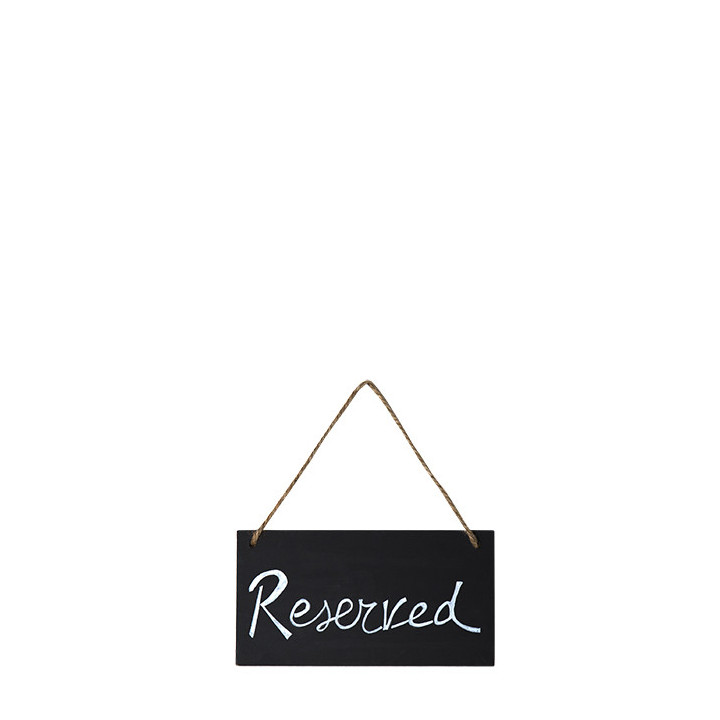 Petit tableau noir "reserved" 9 x 17 cm