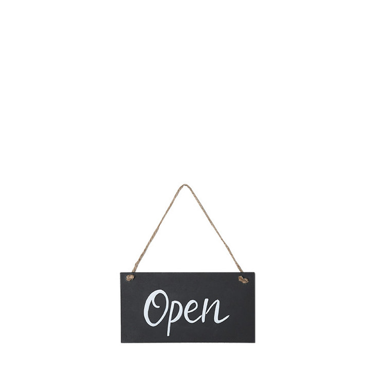 Lavagnetta nera in legno "open / closed" 9 x 17 cm