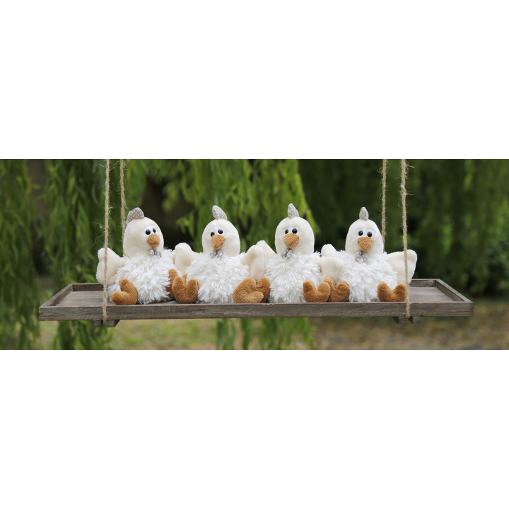 Tiny paperweight chicken white color h15 cm