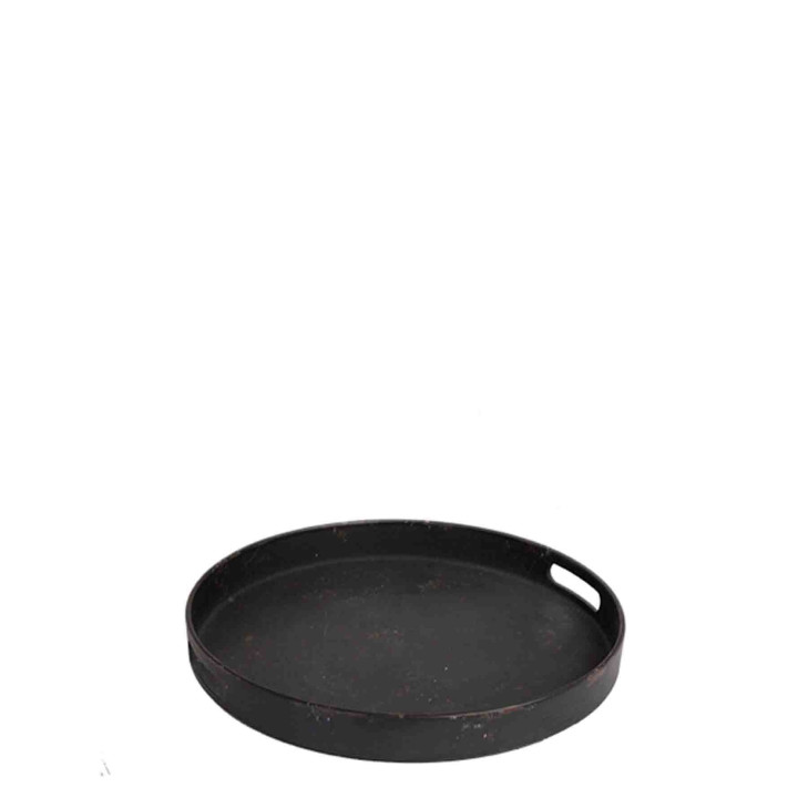 Vintage black plastic tray with 2 handles
