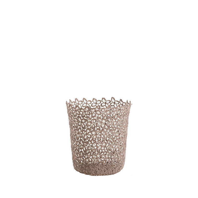 Vase en dentelle couleur noisette d18 h20 cm