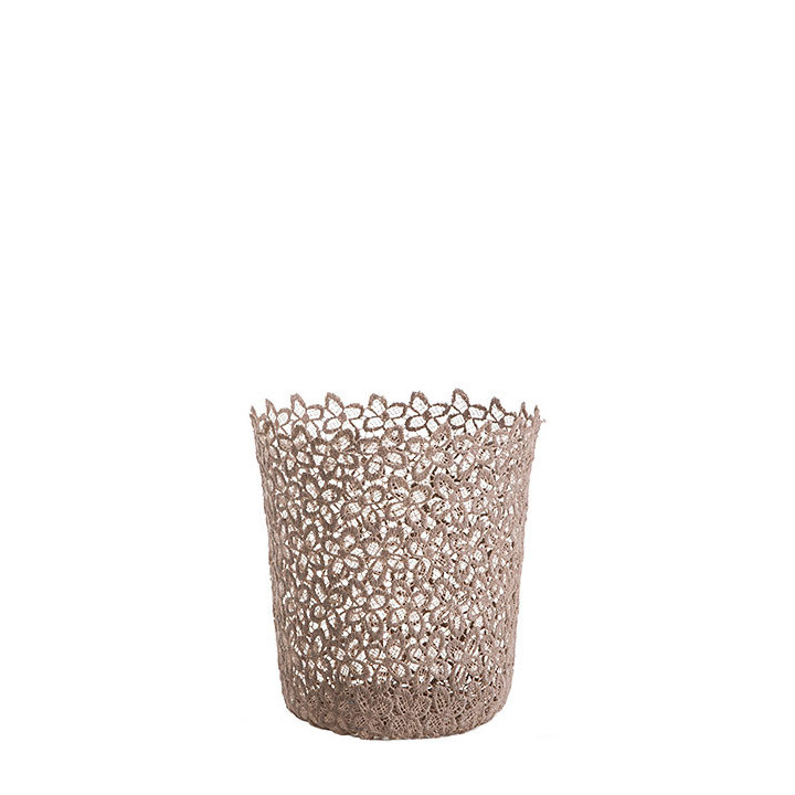 Vase en dentelle couleur noisette d18 h20 cm