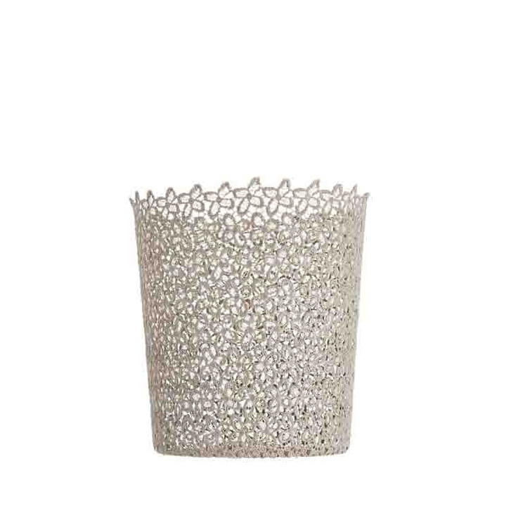 Abat-jour en dentelle couleur noisette d24 h27 cm