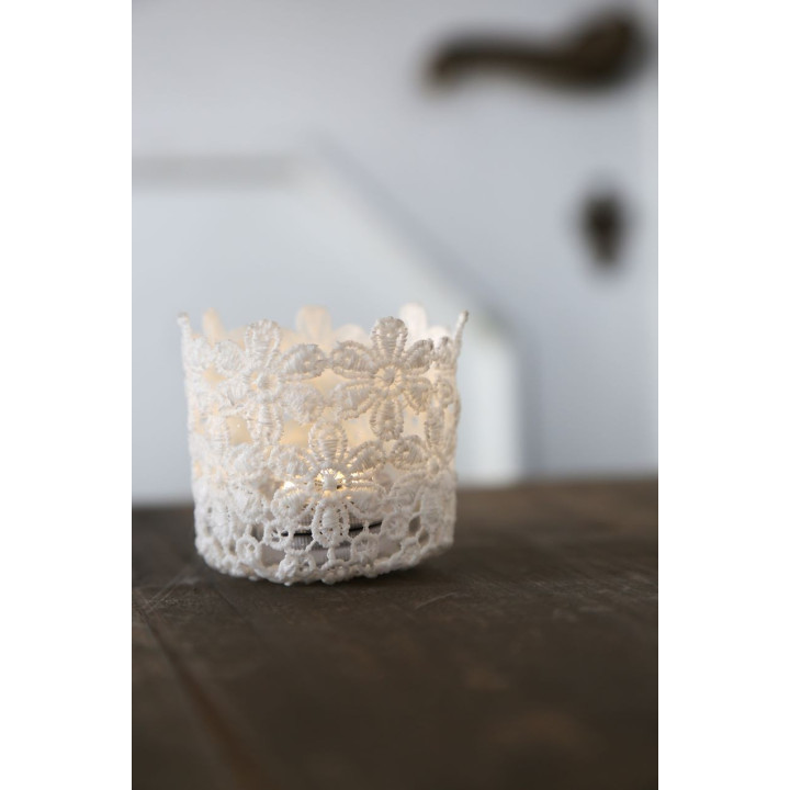Small vase white lace d5.5 h6.5 cm