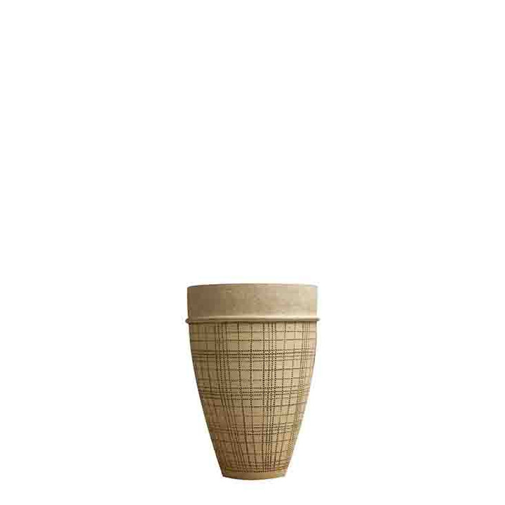 Vase vintage couleur creme avec details noires h33 cm