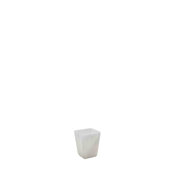 Portatealight resina base quadra grigio 7 x 7 h10 cm