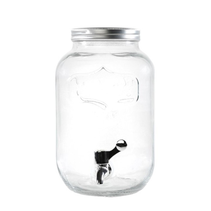Glass dispenser with tap 4l 16x21 h25 cm